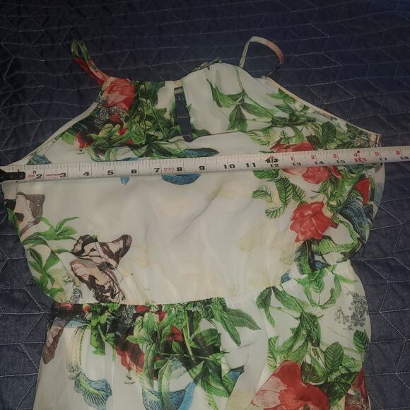 Y2K Women’s Maxi Dress Size S Drop Waist Sheer Floral Fairy Core Garden Ethereal - Picture 8 of 10